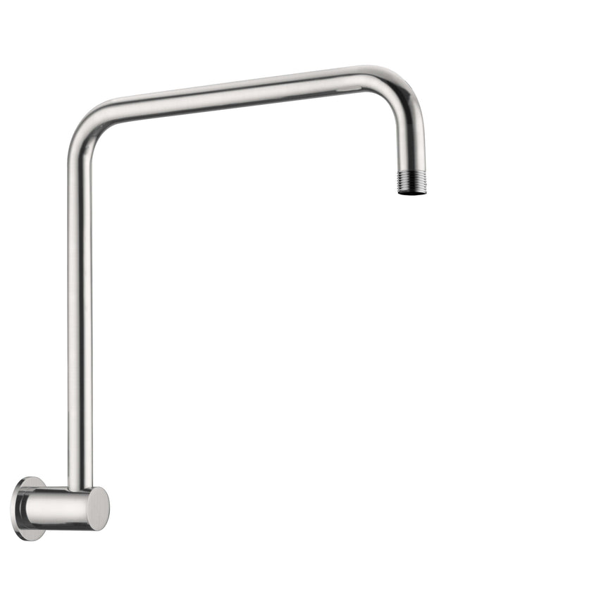 Nero Round Swivel Shower Arm Brushed Nickel Shower Nero