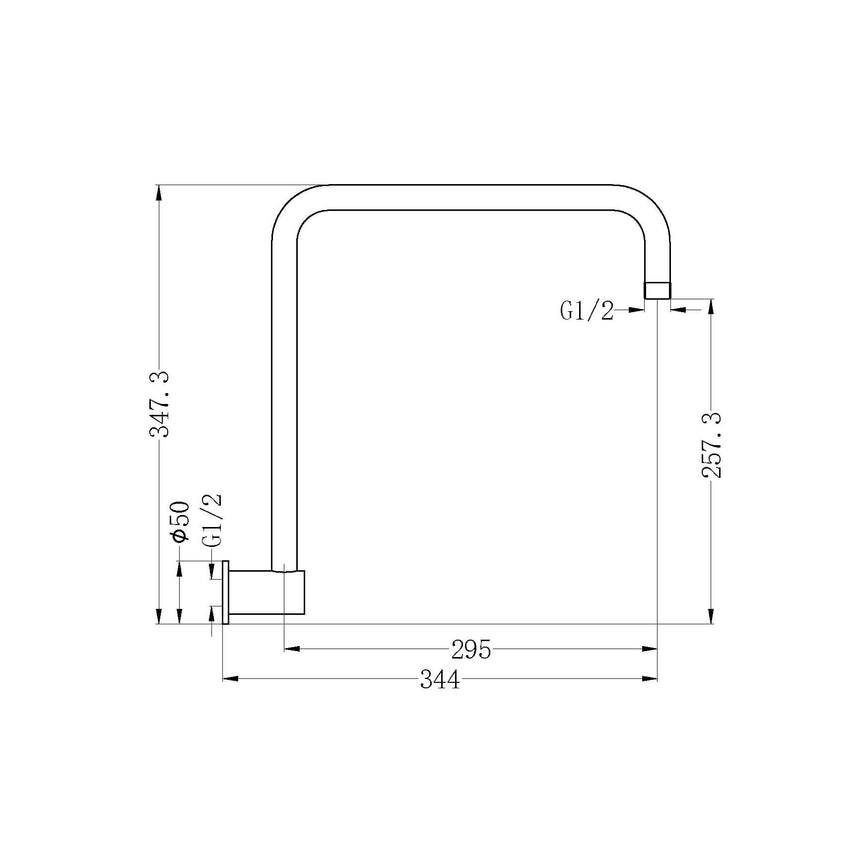 Nero Round Swivel Shower Arm Brushed Nickel Shower Nero