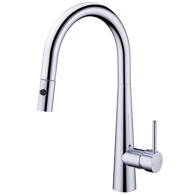 Nero Dolce Pull Out Sink Mixer With Vegie Spray Function Chrome Tapware Nero