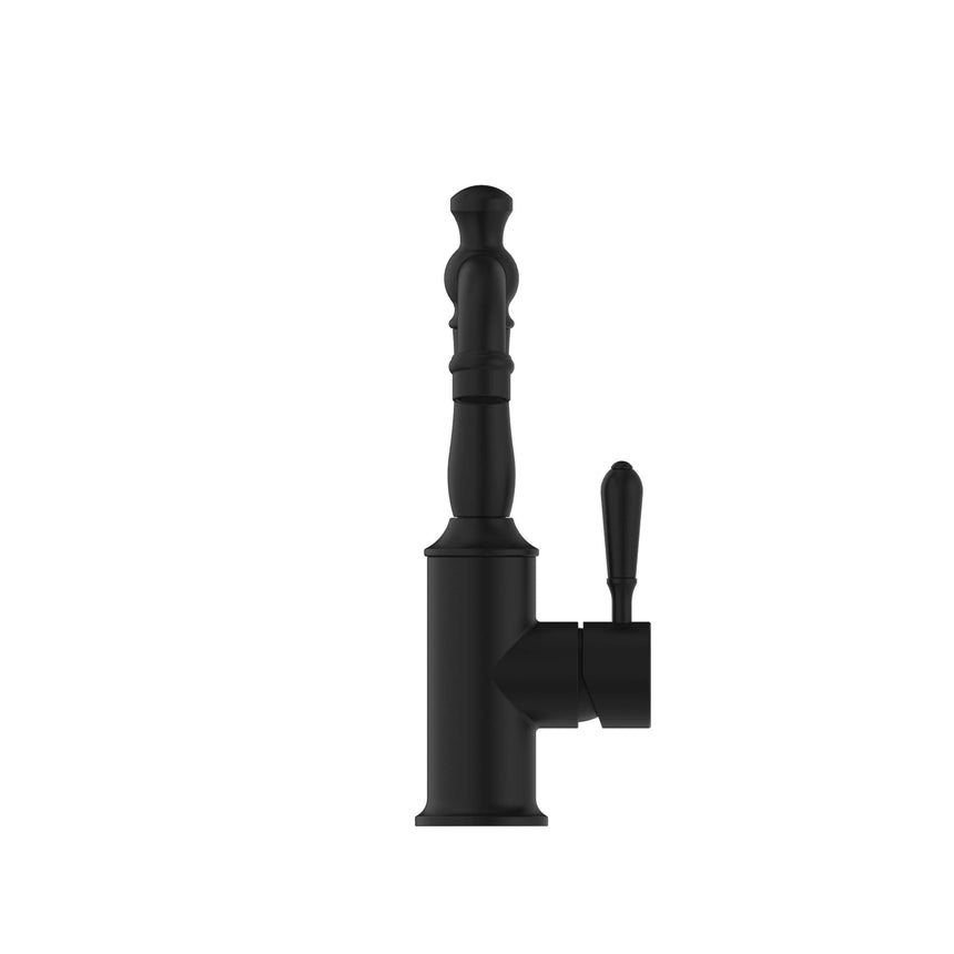 Nero York Basin Mixer With Metal Lever Matte Black Tapware Nero