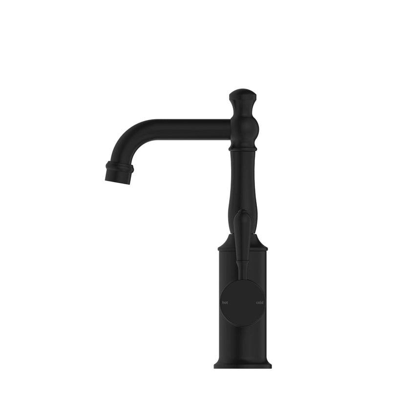 Nero York Basin Mixer With Metal Lever Matte Black Tapware Nero