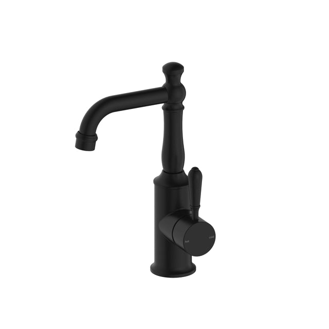 Nero York Basin Mixer With Metal Lever Matte Black Tapware Nero