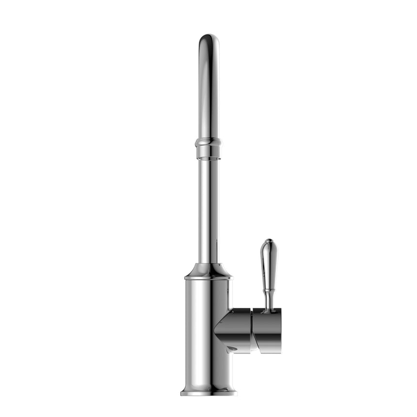 Nero York Kitchen Mixer Goosneck Spout With Metal Lever Chrome Tapware Nero