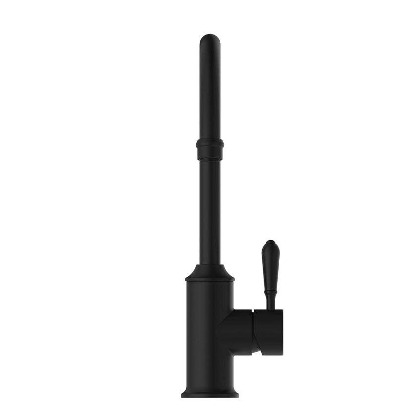 Nero York Kitchen Mixer Goosneck Spout With Metal Lever Matte Black Tapware Nero