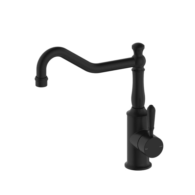 Nero York Kitchen Mixer Hook Spout With Metal Lever Matte Black Tapware Nero