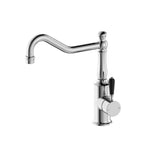 Nero York Kitchen Mixer Hook Spout With Black Porcelain Lever Chrome