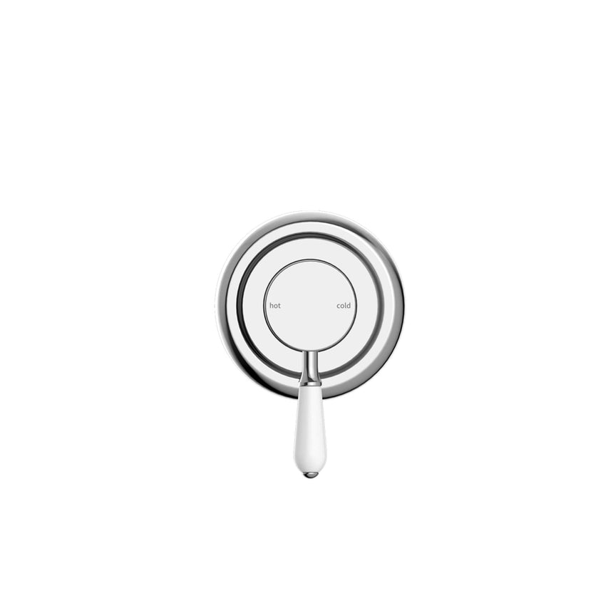 Nero York Shower Mixer With White Porcelain Lever Chrome Shower Nero