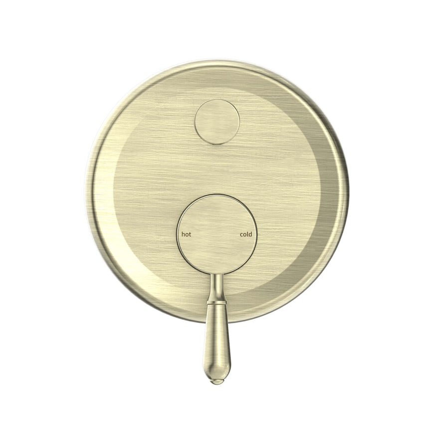 Nero York Shower Mixer With Divertor With Metal Lever Aged Brass Shower Nero