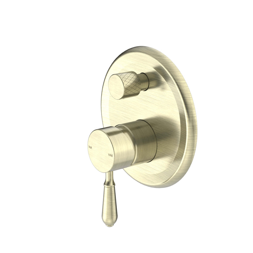 Nero York Shower Mixer With Divertor With Metal Lever Aged Brass Shower Nero