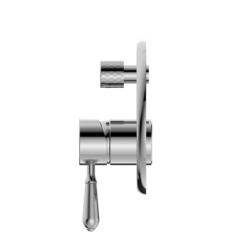 Nero York Shower Mixer With Divertor With Metal Lever Chrome Shower Nero
