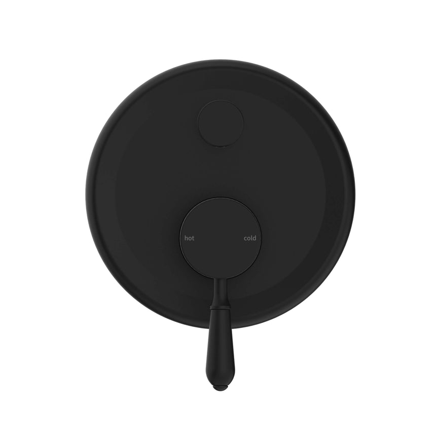 Nero York Shower Mixer With Divertor With Metal Lever Matte Black Shower Nero