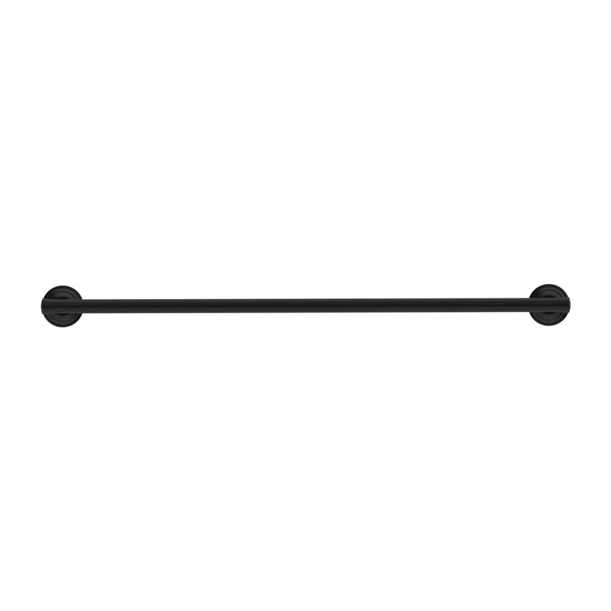 Nero York Single Towel Rail 600mm Matte Black Bathroom Accessories Nero