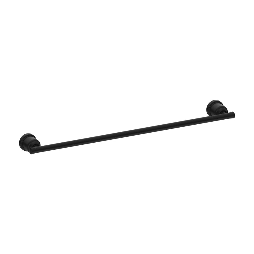 Nero York Single Towel Rail 600mm Matte Black Bathroom Accessories Nero