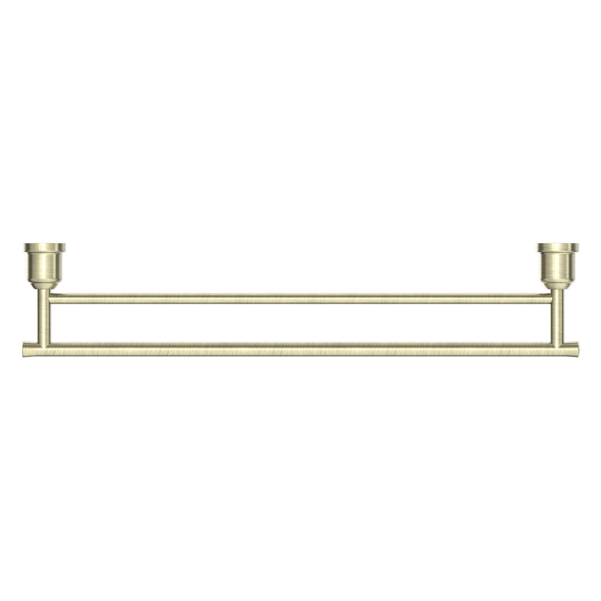 Nero York Double Towel Rail 600mm Aged Brass Bathroom Accessories Nero