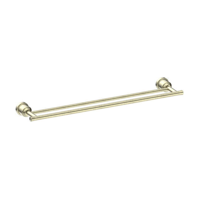 Nero York Double Towel Rail 600mm Aged Brass Bathroom Accessories Nero