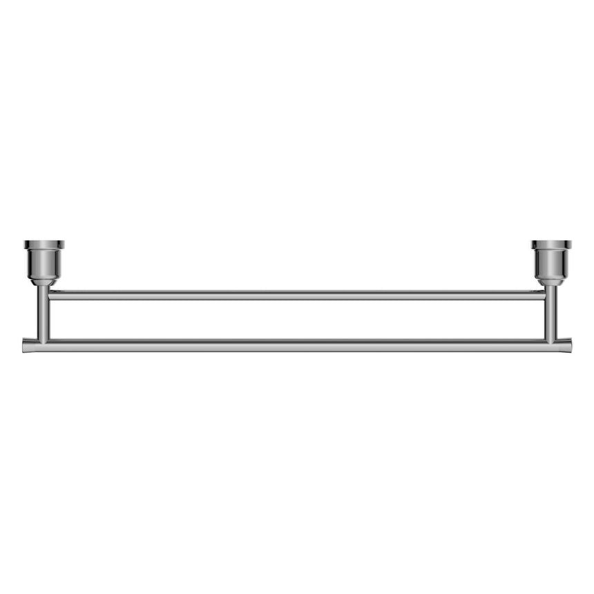 Nero York Double Towel Rail 600mm Chrome Bathroom Accessories Nero
