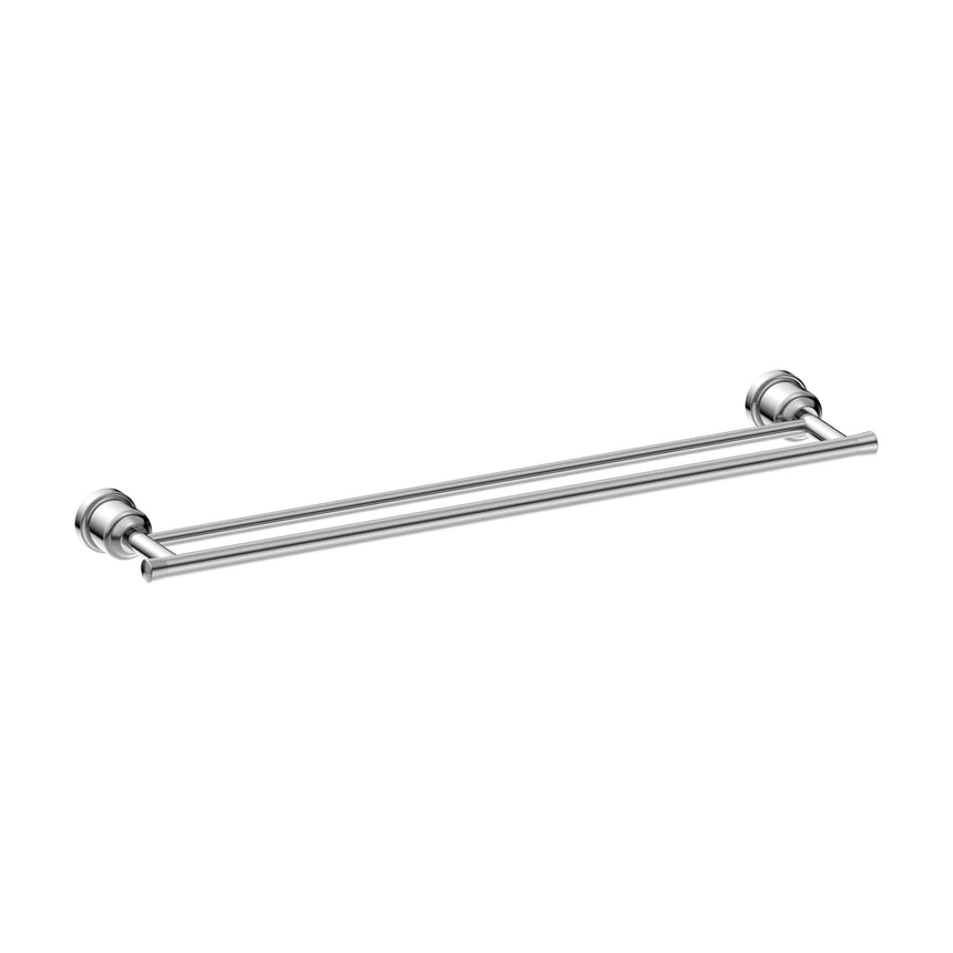 Nero York Double Towel Rail 600mm Chrome Bathroom Accessories Nero
