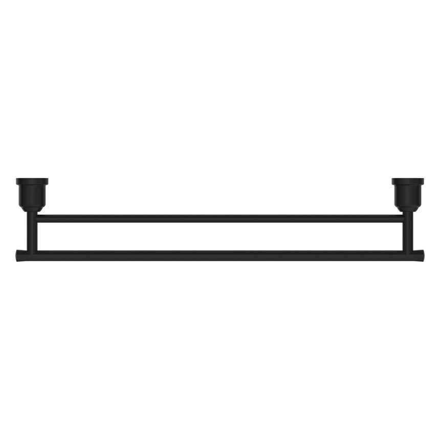 Nero York Double Towel Rail 600mm Matte Black Bathroom Accessories Nero