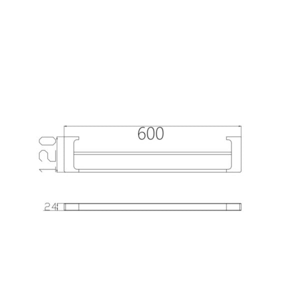 Nero Pearl Double Towel Rail 600mm Gun Metal Bathroom Accessories Nero