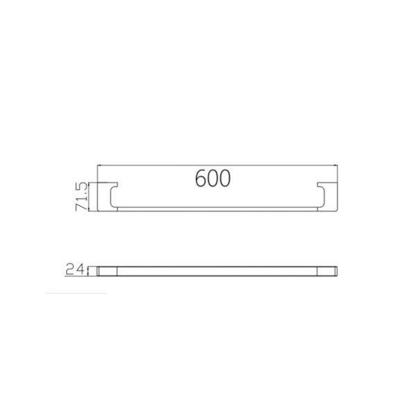 Nero Pearl Single Towel Rail 600mm Matte Black Bathroom Accessories Nero