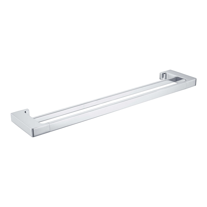 Nero Pearl Double Towel Rail 600mm Chrome Bathroom Accessories Nero
