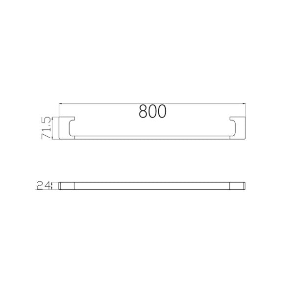 Nero Pearl Single Towel Rail 800mm Chrome Bathroom Accessories Nero