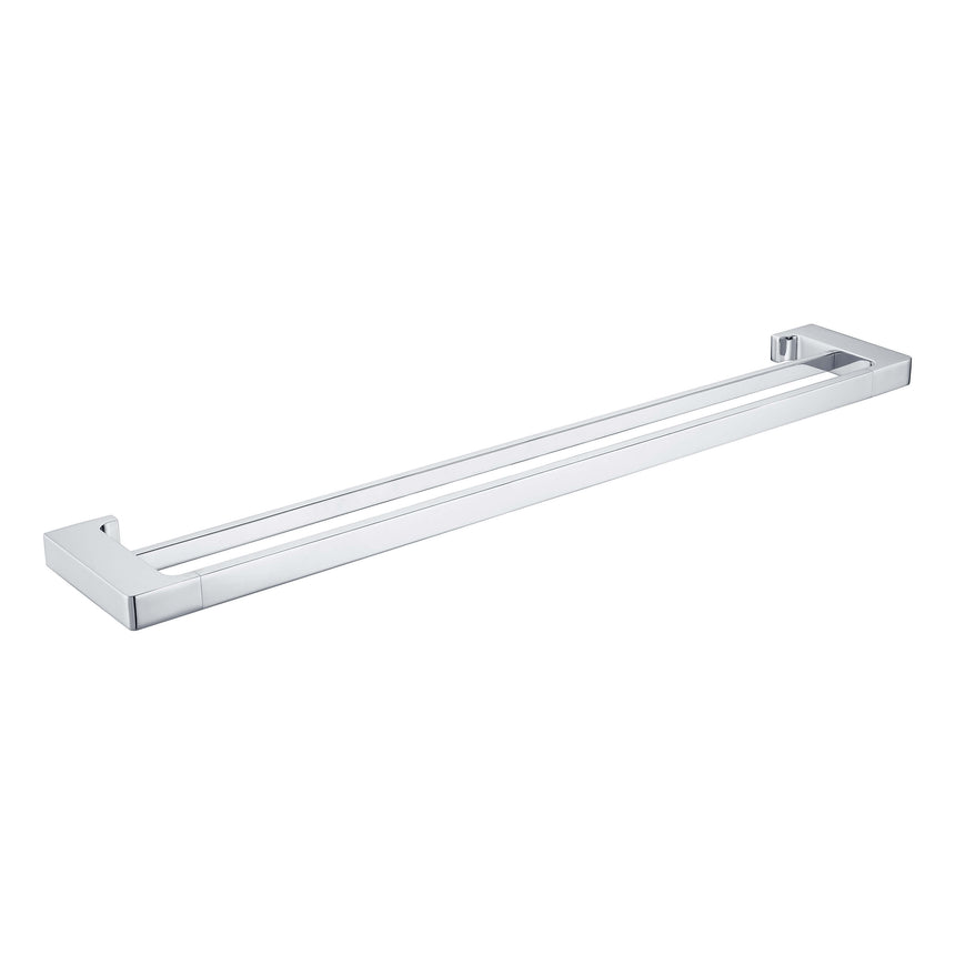 Nero Pearl Double Towel Rail 800mm Chrome Bathroom Accessories Nero