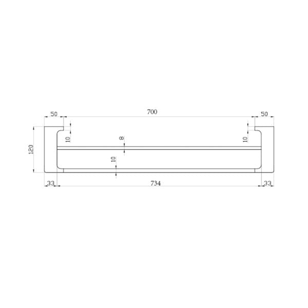 Nero Pearl Double Towel Rail 800mm Gun Metal Bathroom Accessories Nero