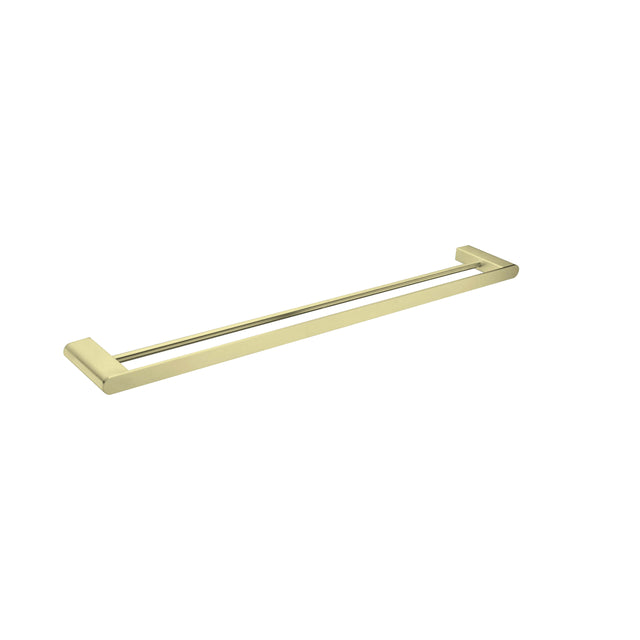 Nero Bianca Double Towel Rail 800mm Brushed Yellow Gold Bathroom Accessories Nero
