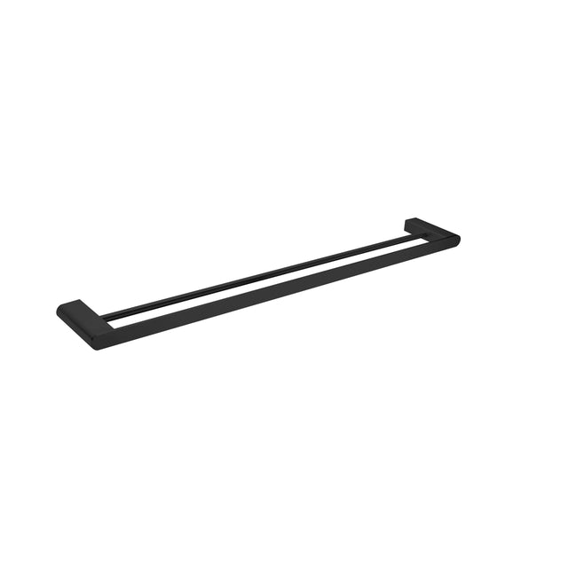 Nero Bianca Double Towel Rail 800mm Matte Black Bathroom Accessories Nero