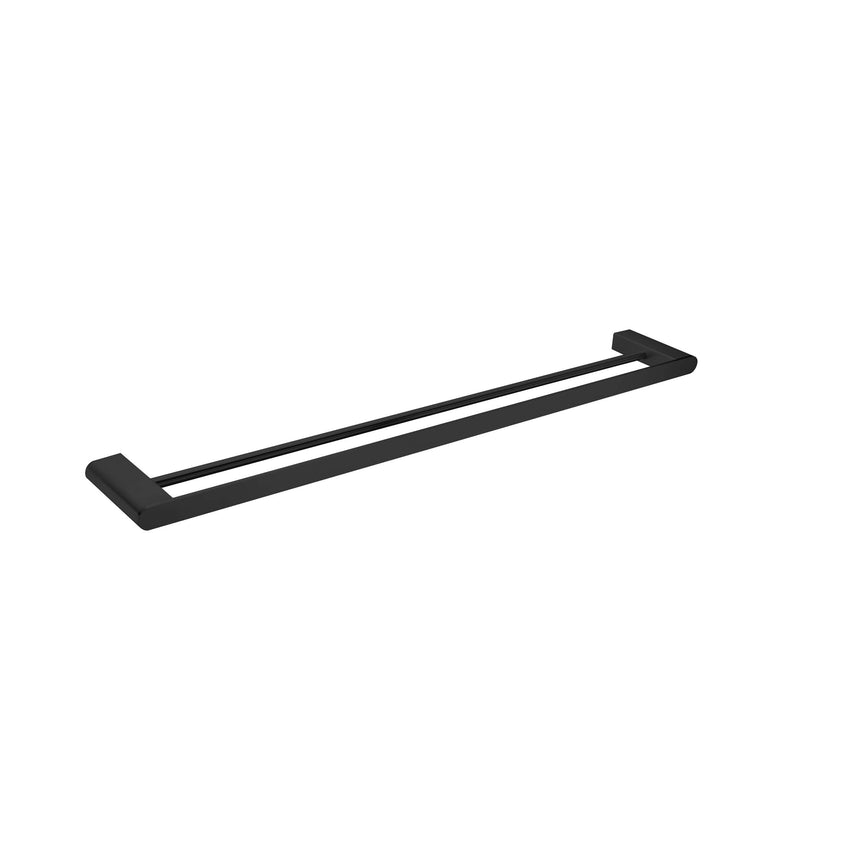 Nero Bianca Double Towel Rail 800mm Matte Black Bathroom Accessories Nero