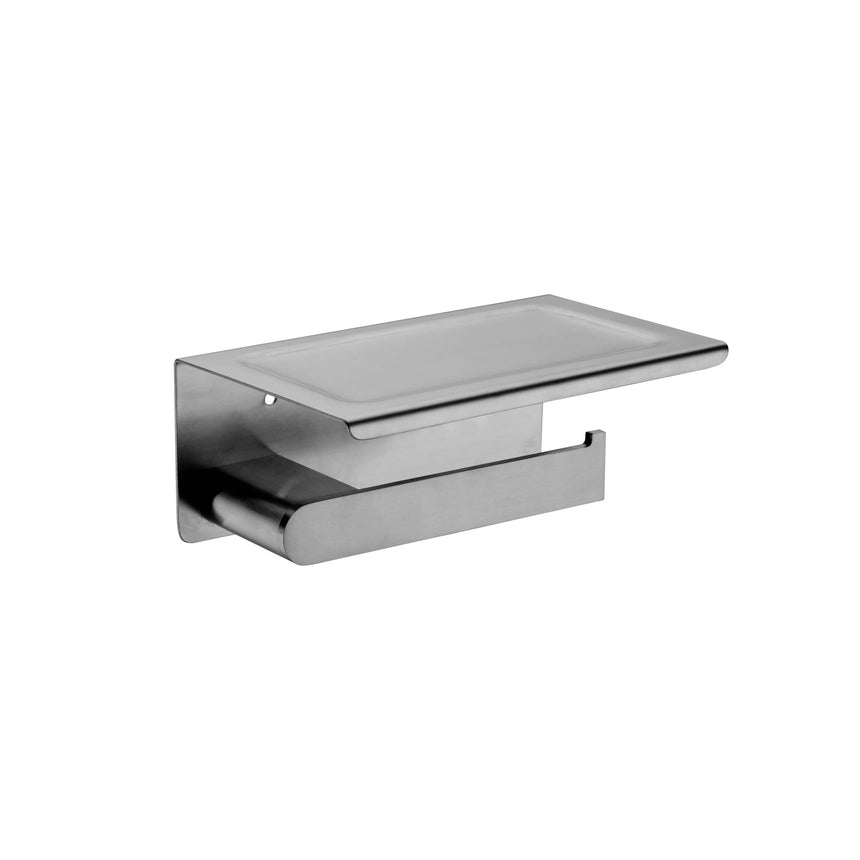 Nero Bianca Toilet Roll Holder with Cover Gun Metal Bathroom Accessories Nero