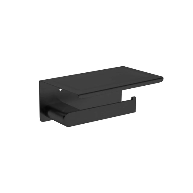 Nero Bianca Toilet Roll Holder with Cover Matte Black Bathroom Accessories Nero