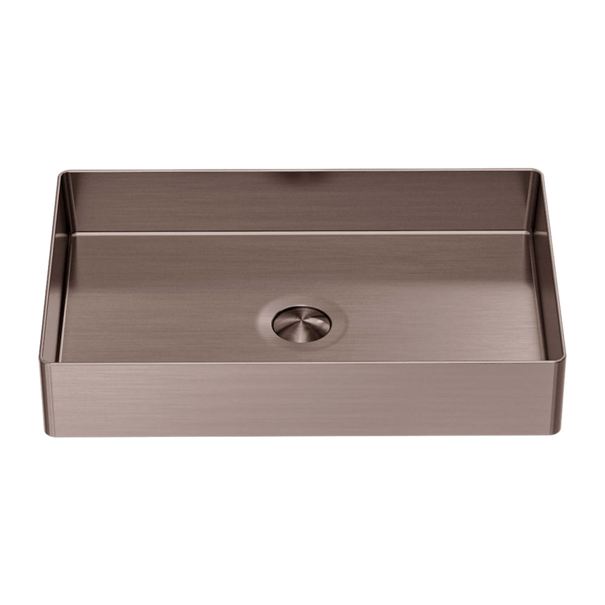 Nero Rectangle Stainless Steel Basin Brushed Bronze Bathroom Basin Nero