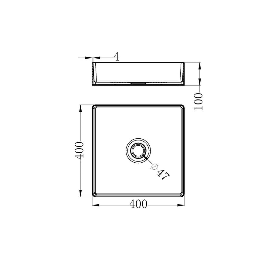 Nero Square 400mm Stainless Steel Basin Brushed Yellow Gold Bathroom Basin Nero