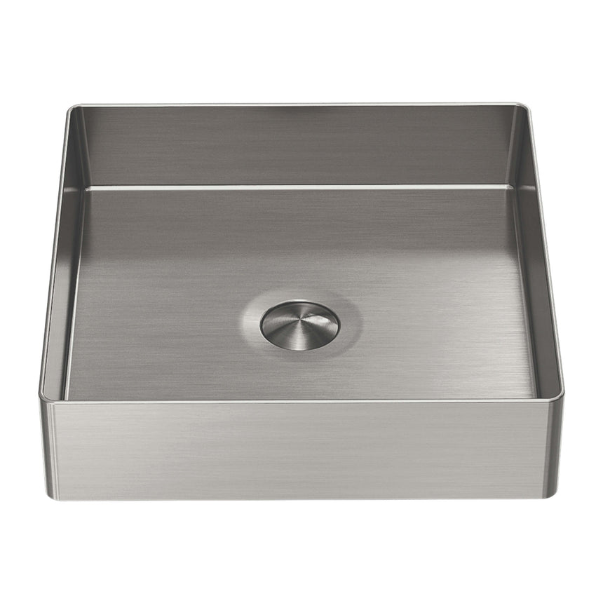 Nero Square 400mm Stainless Steel Basin Brushed Nickel Bathroom Basin Nero
