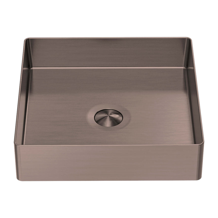 Nero Square 400mm Stainless Steel Basin Brushed Bronze Bathroom Basin Nero