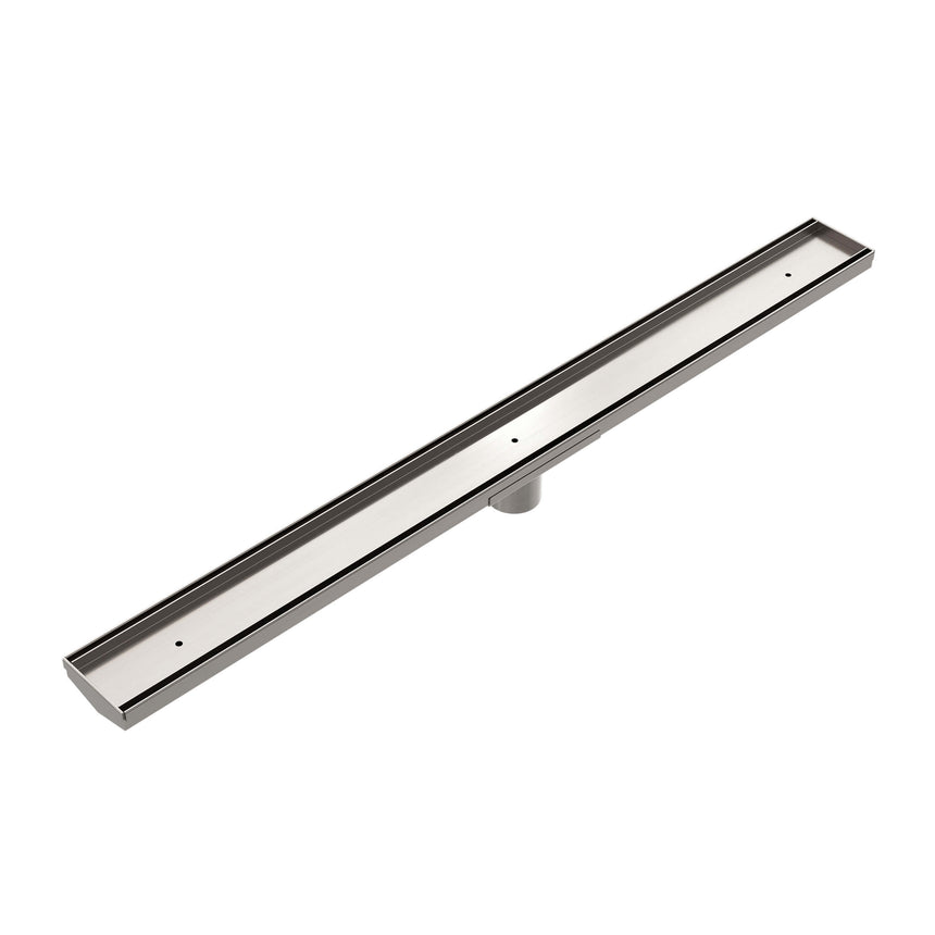Nero Tile Insert V Channel Floor Gate 900mm with 50mm Outlet Brushed Nickel Other Accessories Nero