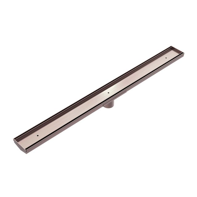 Nero Tile Insert V Channel Floor Grate 900mm with 50mm Outlet Brushed Bronze Other Accessories Nero