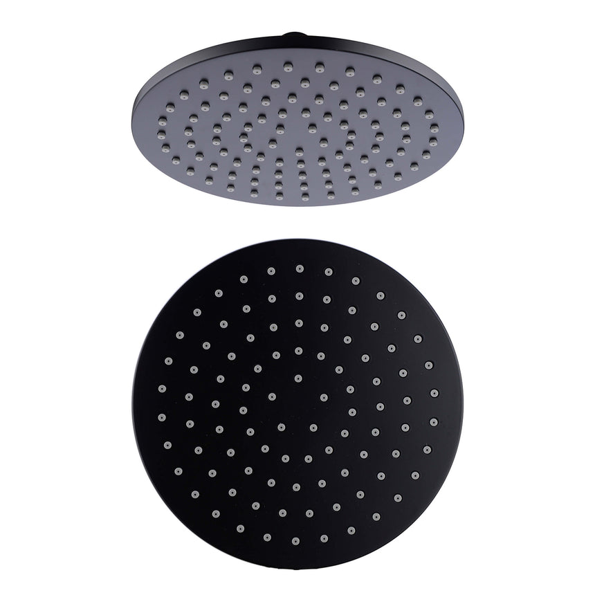 Nero 200mm Round Shower Head Matte Black Shower Nero