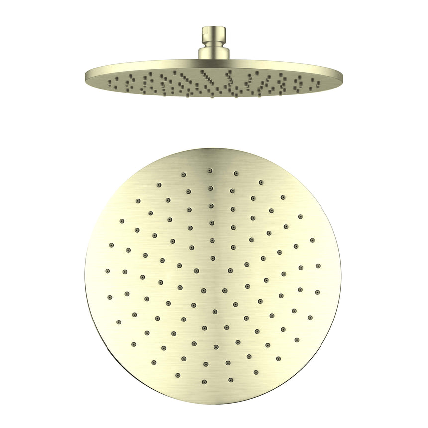 Nero 250mm Round Shower Head Brushed Yellow Gold Shower Nero