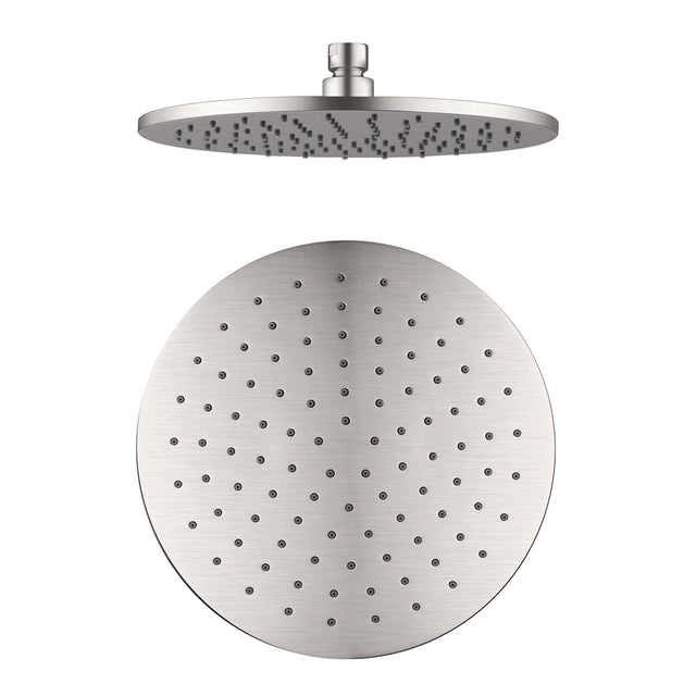 Nero 250mm Round Shower Head Brushed Nickel Shower Nero