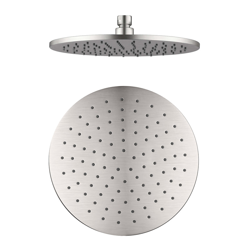 Nero 250mm Round Shower Head Brushed Nickel Shower Nero