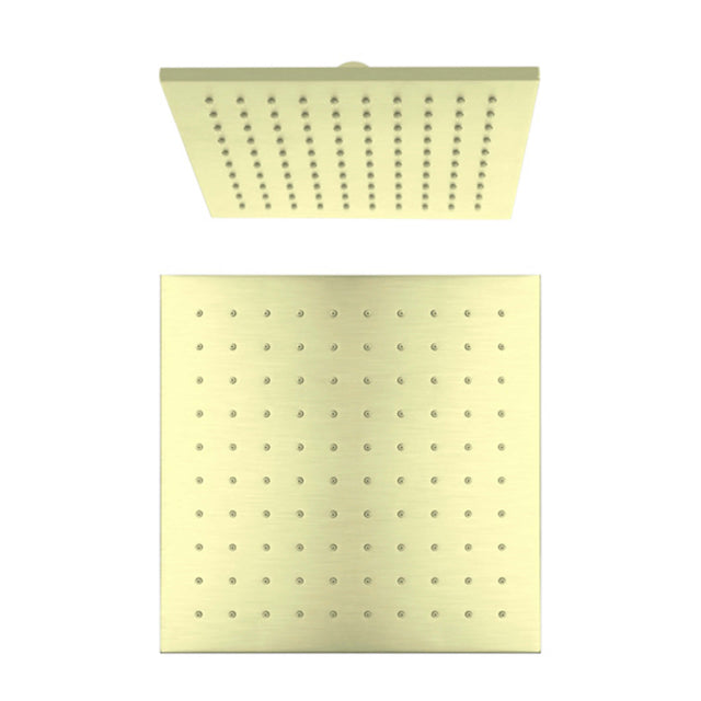 Nero 250mm Square Shower Head Brushed Yellow Gold Shower Nero