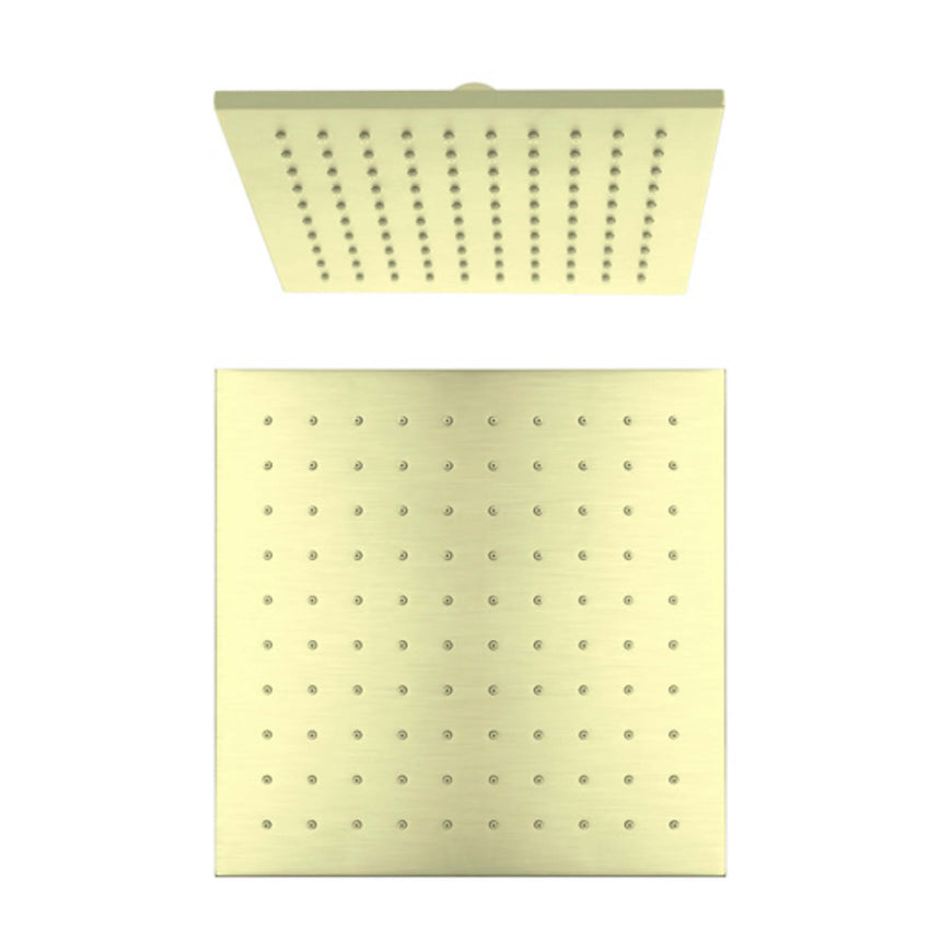 Nero 250mm Square Shower Head Brushed Yellow Gold Shower Nero