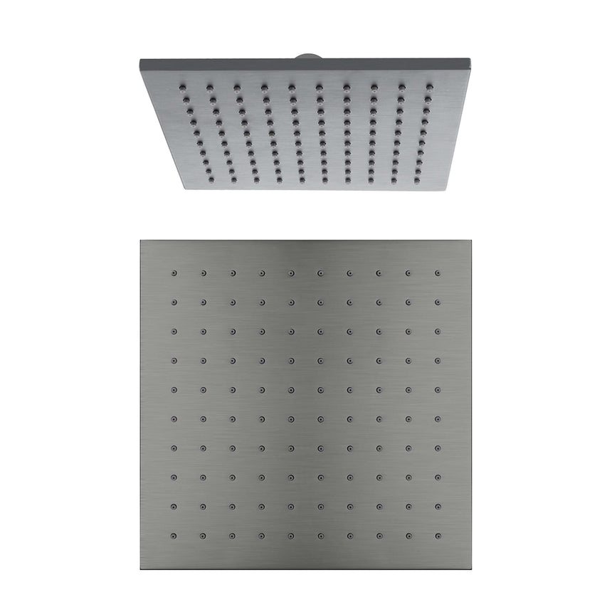 Nero 250mm Square Shower Head Gun Metal Shower Nero