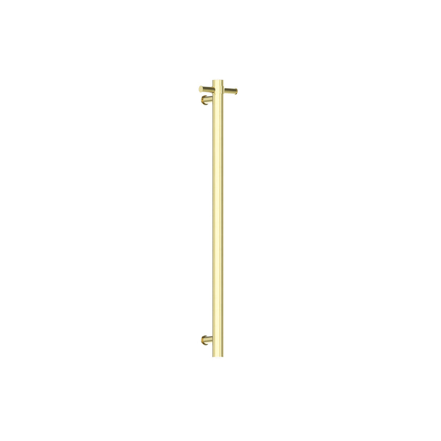 Nero Heated Vertical Towel Rail Brushed Yellow Gold Bathroom Accessories Nero