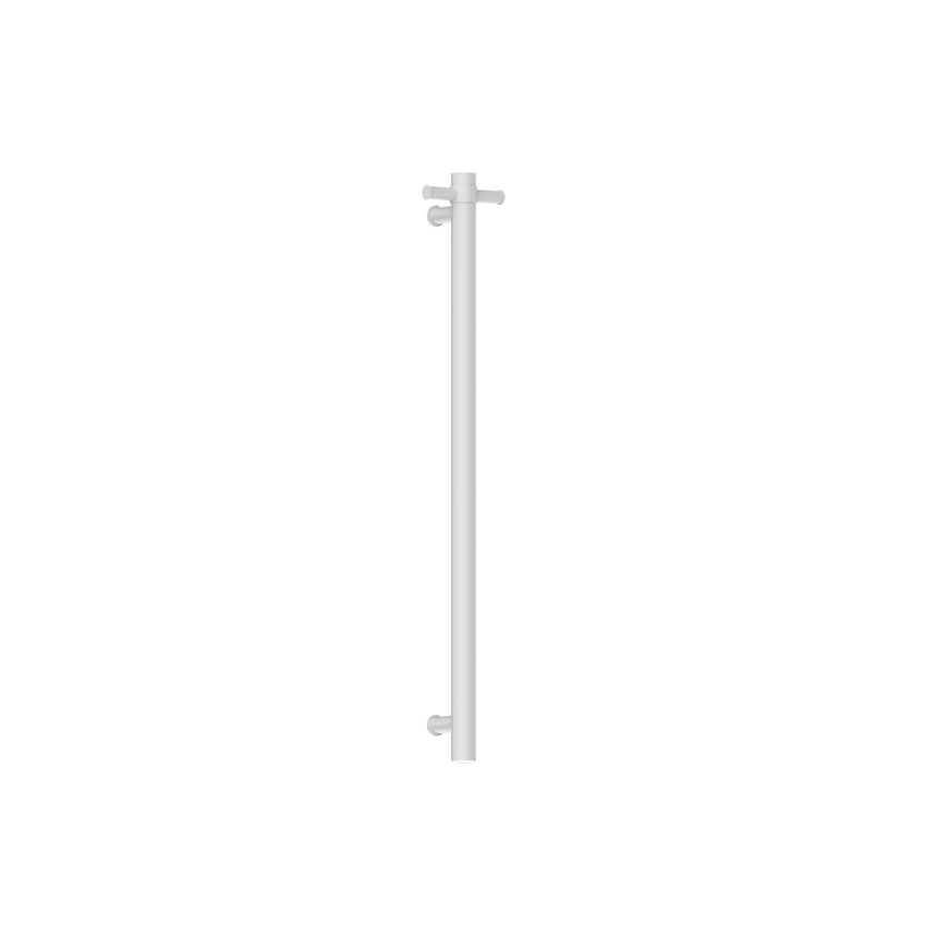 Nero Heated Vertical Towel Rail Matte White Bathroom Accessories Nero