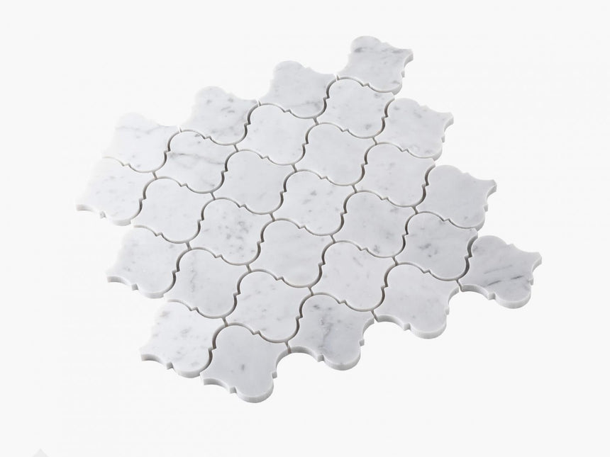 Natural Marble Mosaic Baroque 75mm Carrara Honed Marble Mosaic Tilemall