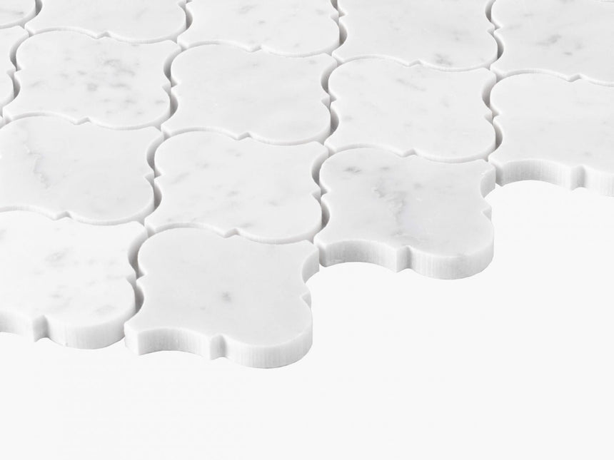 Natural Marble Mosaic Baroque 75mm Carrara Honed Marble Mosaic Tilemall